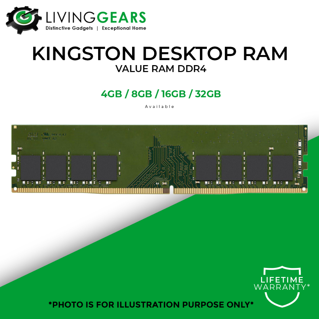 KINGSTON RAM DESKTOP DDR4 2666 / 3200Mhz ( 4GB / 8GB / 16GB / 32GB ...