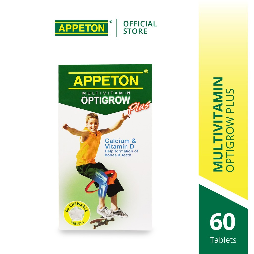 Appeton Multivitamin Optigrow Calcium & Vitamin D ( 60 Tablets ...
