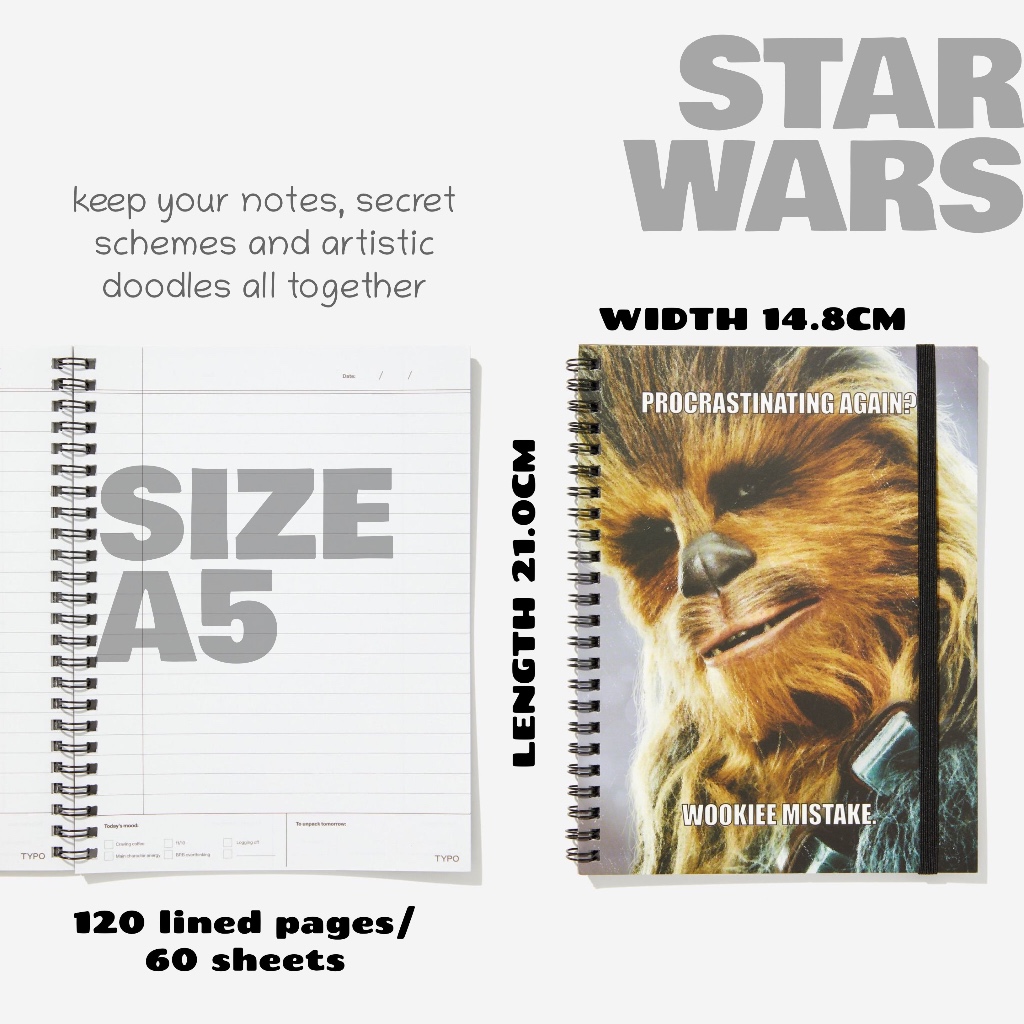 TYPO Notebook / A5 Spinout Notebook Recycled / 120 Lined Pages | Shopee ...