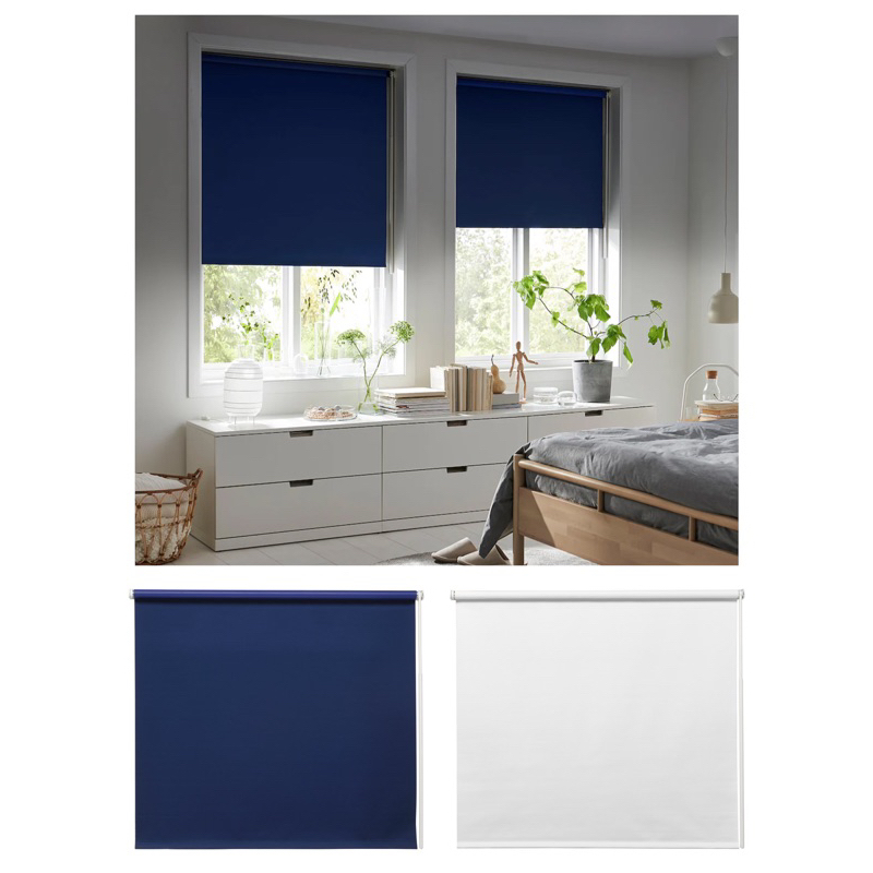 IKEA FRIDANS BLOCK-OUT ROLLER BLIND, blue/white, 60x195cm/80x195cm ...