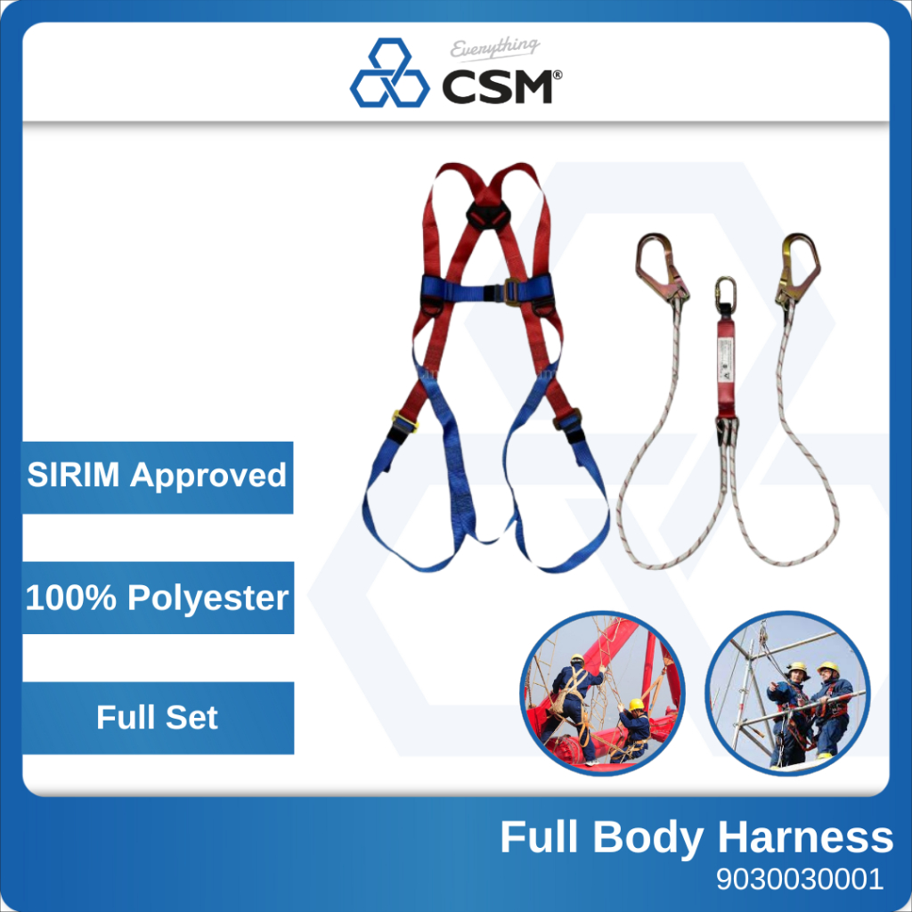 PICASAF SAFETY Full Body Harness & Double Lanyard with Shock Absorb