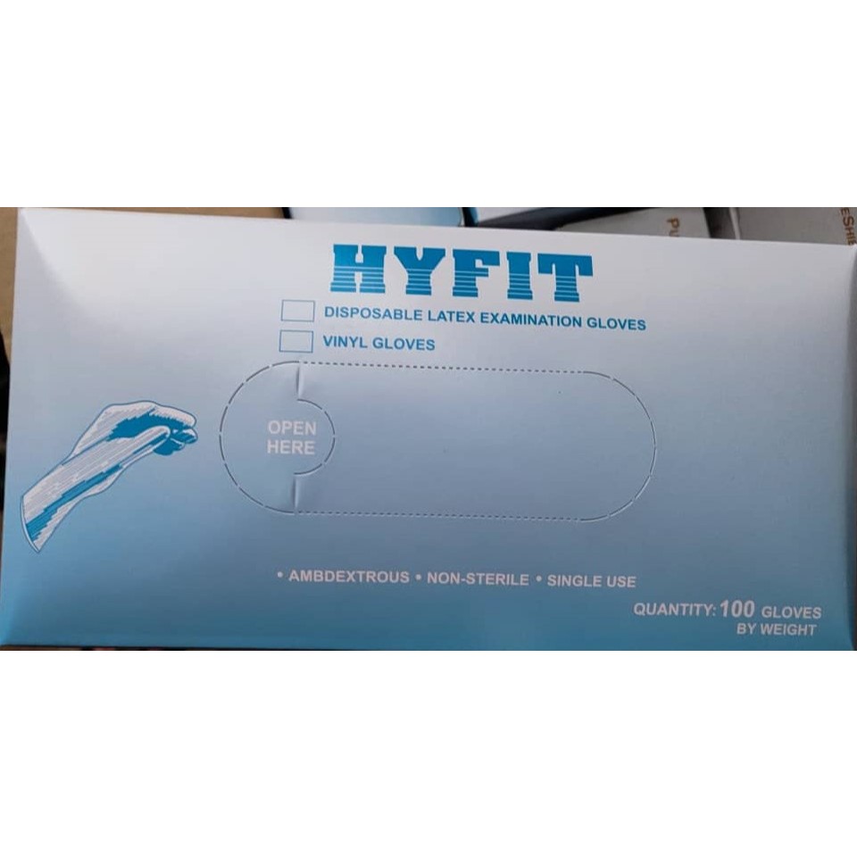 HYFIT DISPOSABLE LATEX GLOVE (100PCS) | Shopee Philippines