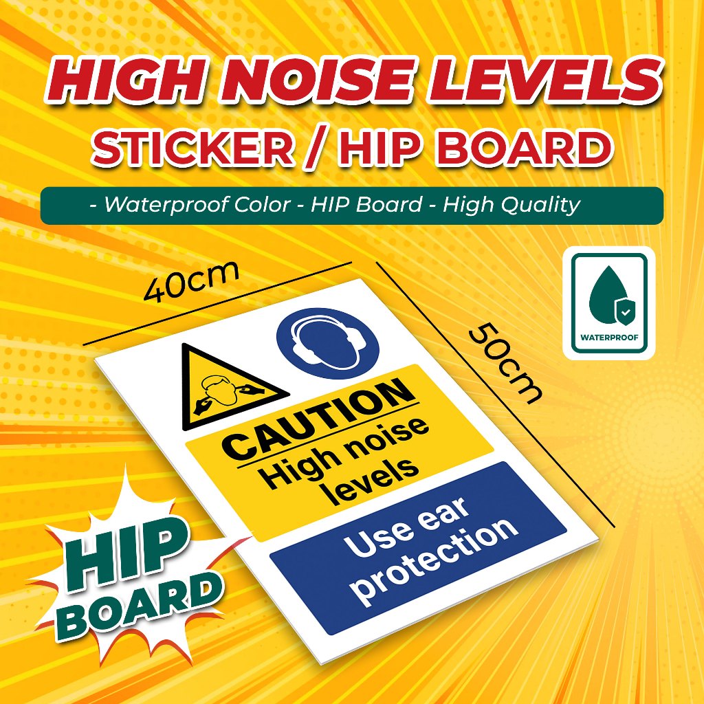 High noise levels Sticker/HIP Board Signage | Shopee Philippines
