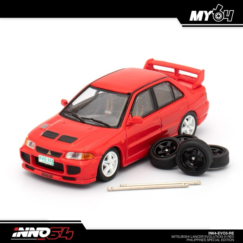 INNO64 MITSUBISHI LANCER EVOLUTION III RED PHILIPPINES SPECIAL EDITION ...