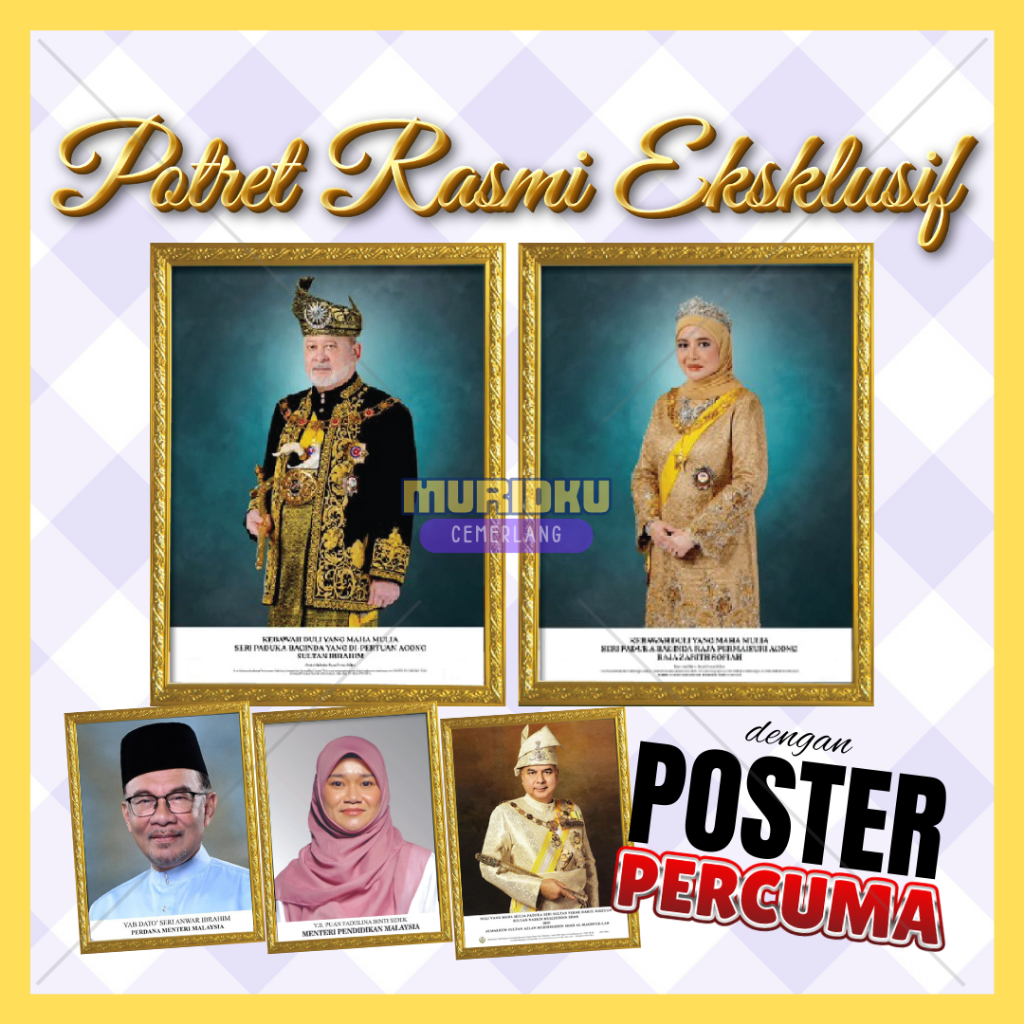 Portrait Frame, Poster/Picture Free AGONG/Empress/Prime Minister/Silver ...