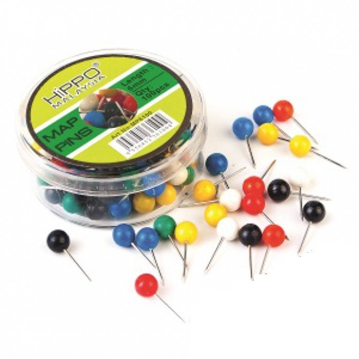 Hippo Map Pin Mix Colour (MP6100) | Shopee Philippines