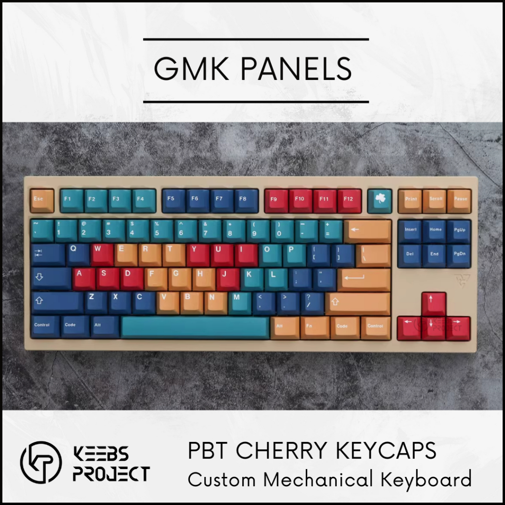 GMK Panels Themed PBT keycaps 129 keys DyeSub Colourful keycaps for Mechanical Keyboard