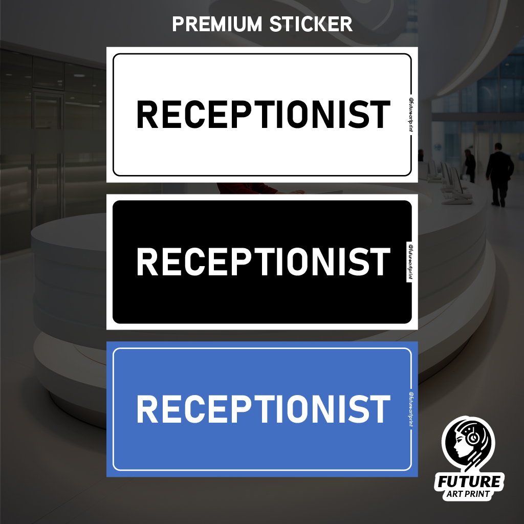 Receptionist. Office Front Desk Customer Assistant. Premium Sticker ...