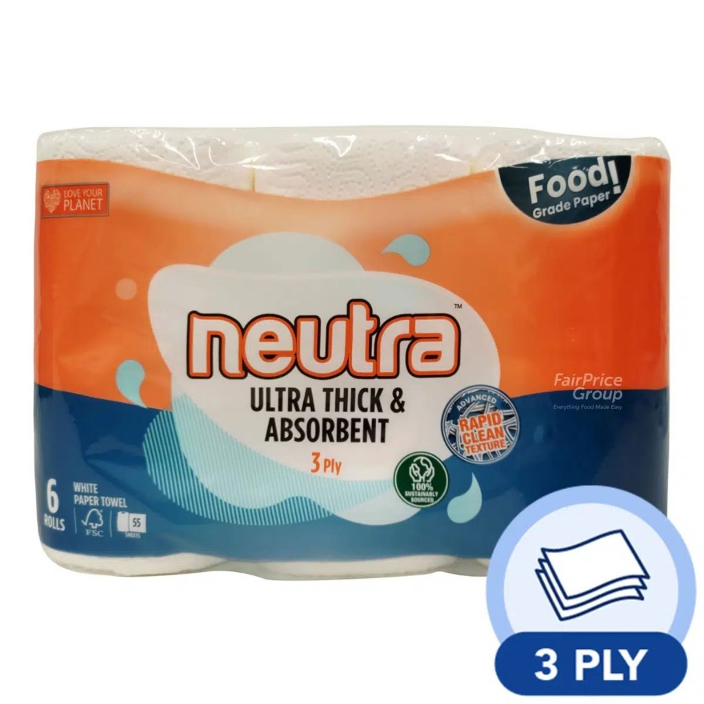 Neutra ultra thick & absorbent Kitchen Towel 3 PLY x 55's x 6roll Tisu ...