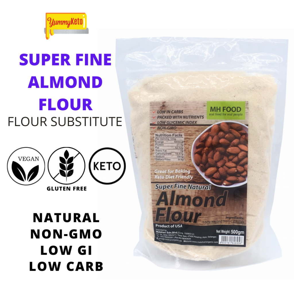 Mh Food Natural Super Fine Almond Flour Usa G Keto Baking Tepung