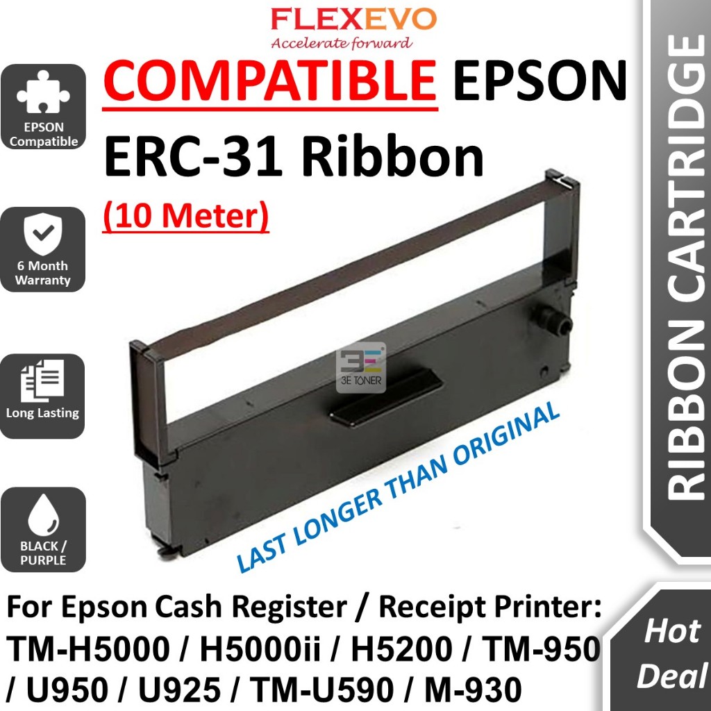 Compatible Epson Ribbon ERC31 ERC-31 TM-H5000II TM-H5200 TM-U950 TM ...