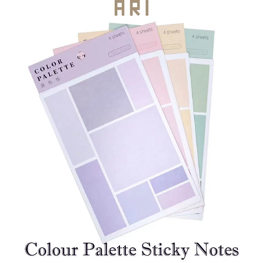 ARI Colour Palette Sticky Notes 4 Sheets/Pack Pastel Morandi Index ...