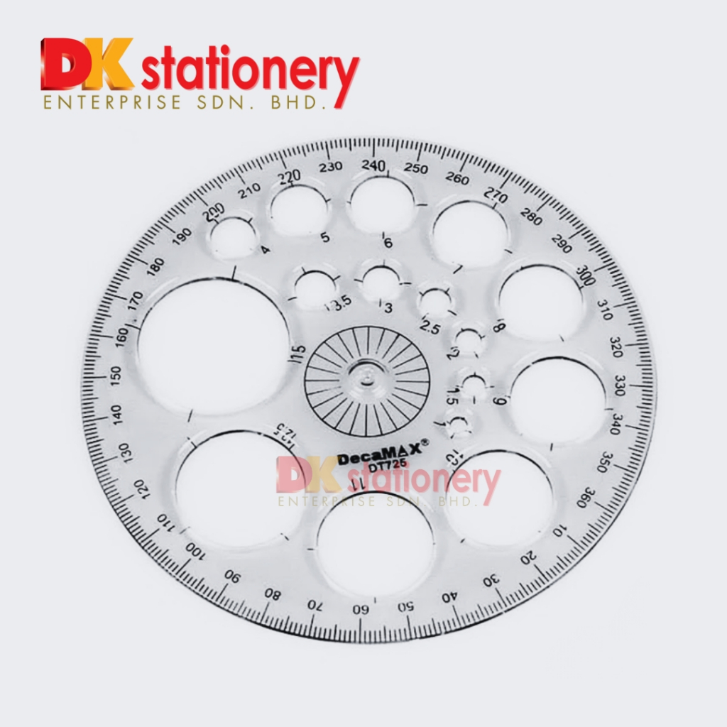 Decamax 180 / 360 Degree Rounded Ruler / 360 Protractor Ruler ...