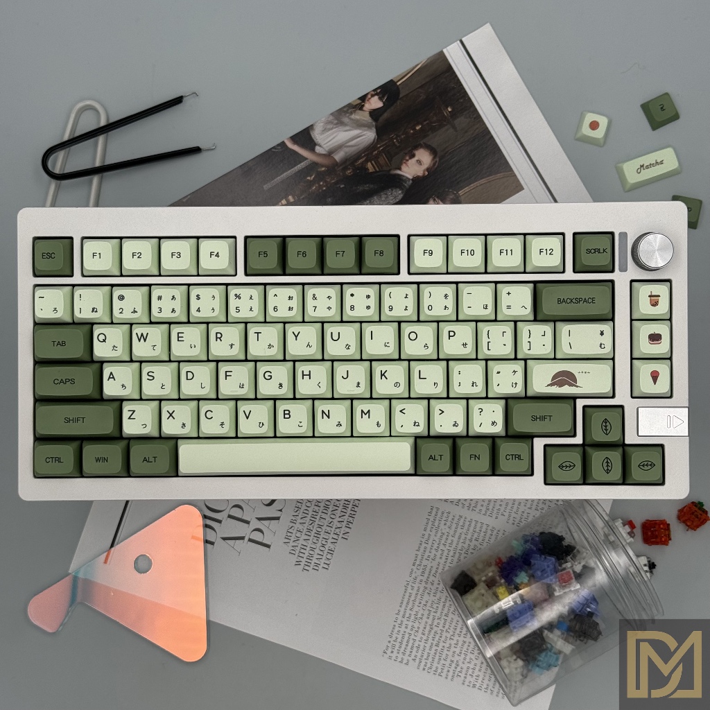 Matcha Keycap (JAP) PBT Dye Sub XDA Japanese Green Tea Keycaps Fit All ...