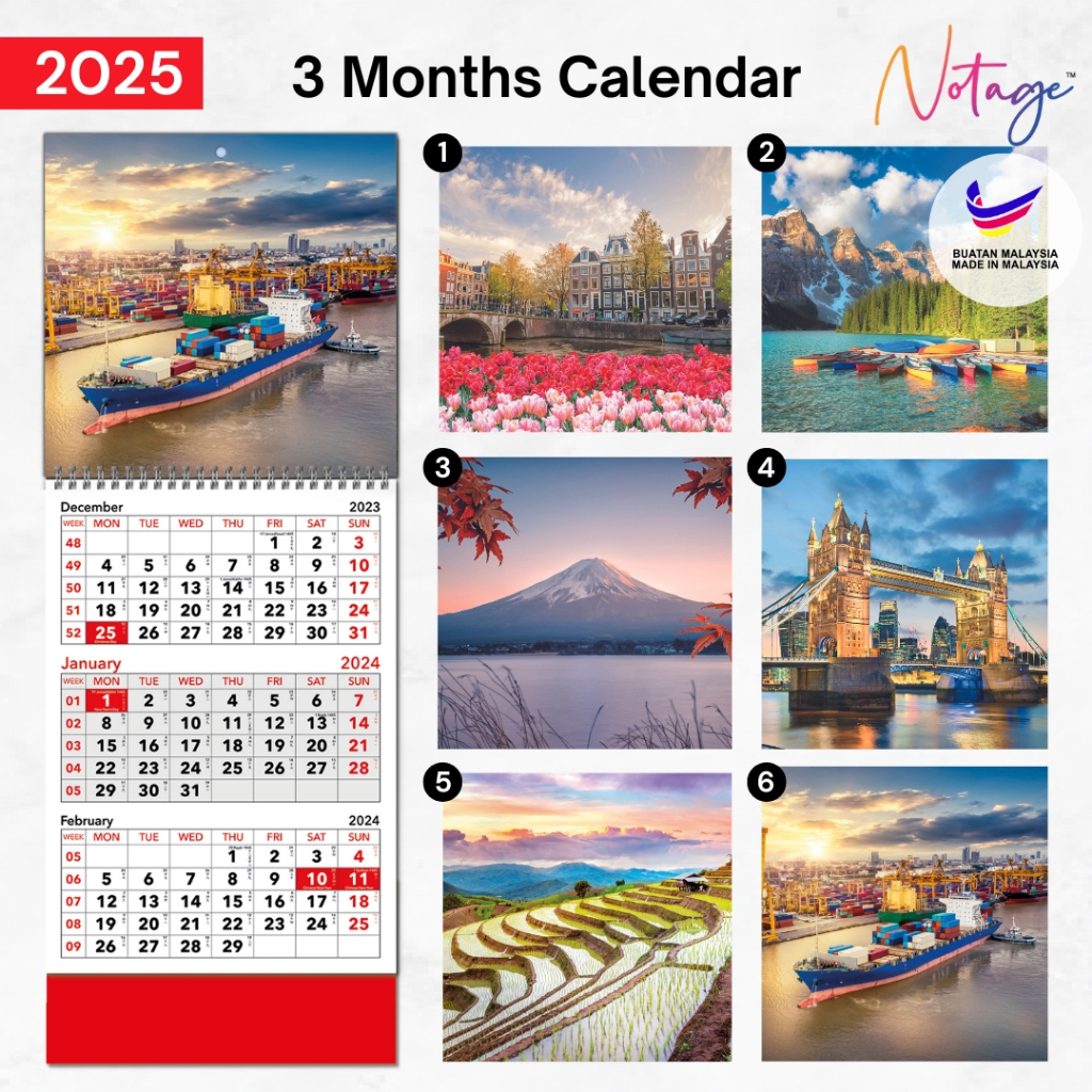 3 Months Wall Calendar 2025 Hand Tear Calendar large calendar 12 sheets