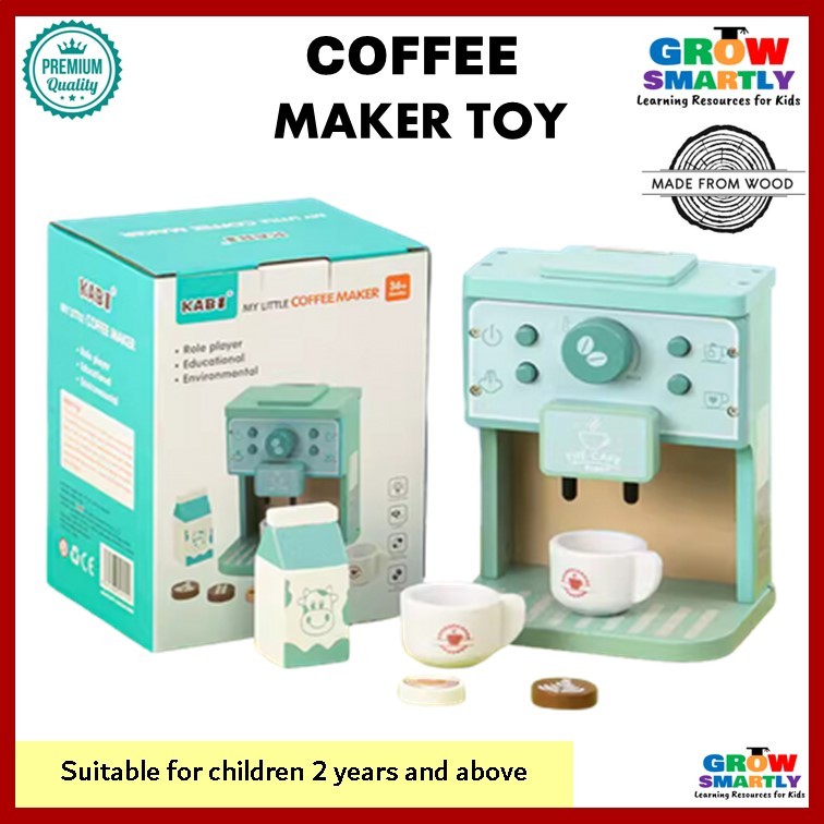 KABI Coffee Machine Toy Wooden Coffee Machine Toy Coffee Maker Toy Coffee  Toy Pretend Play Set Kids