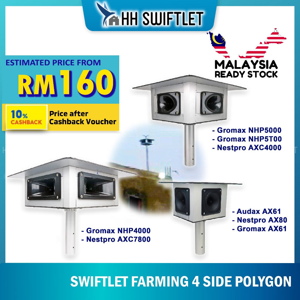 4 Way Polygon Tweeter for Swiftlet Farming Calling Sound - AX61 ...