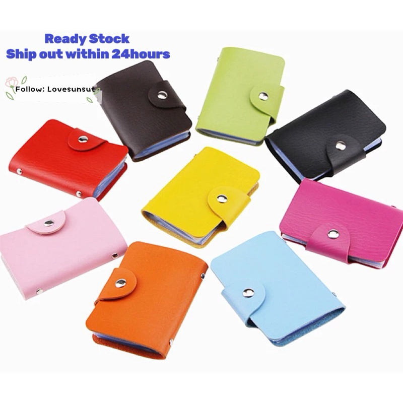 Men Women Business Card Holder Credit IC Identity Card Bag Wallet Beg ...
