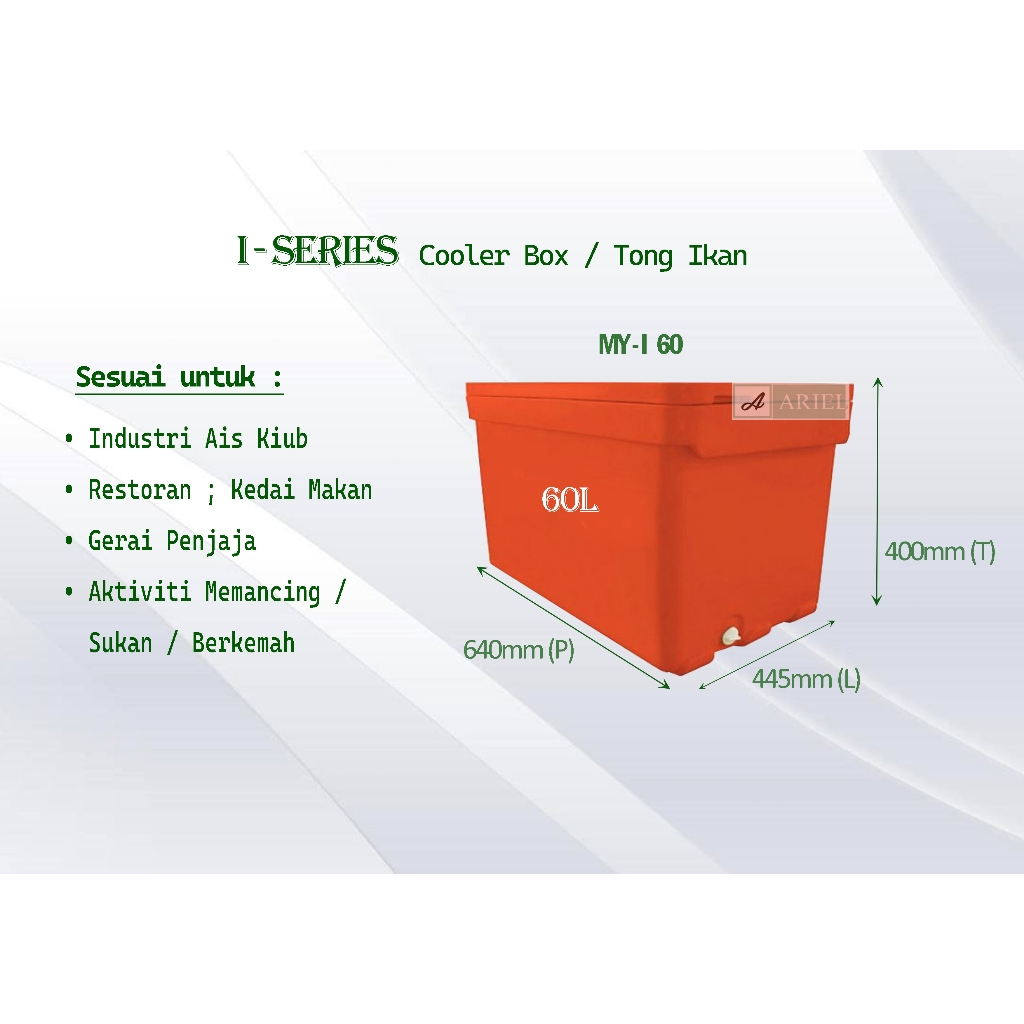 I - Series (60L) Insulated Containers/ Cooler Box/Ice Box/Tong Ikan ...