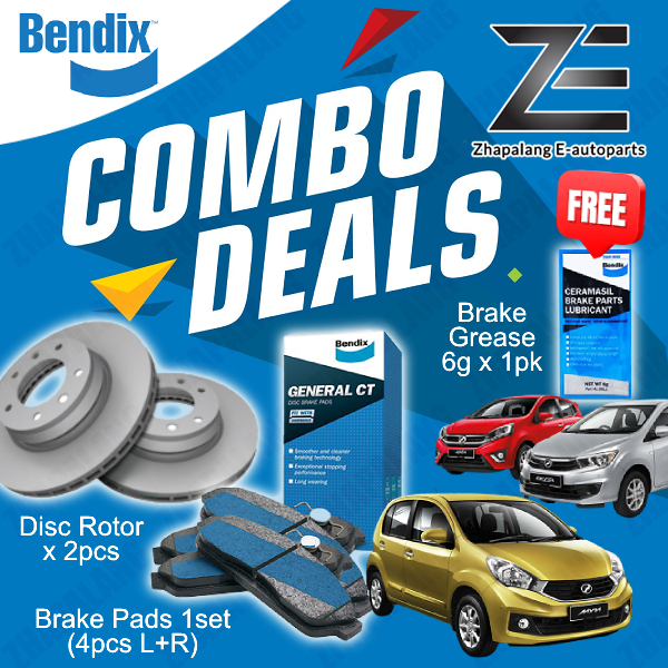 BENDIX Disc Rotor Brake Pad GCT Front Perodua Myvi Lagi Best / Icon