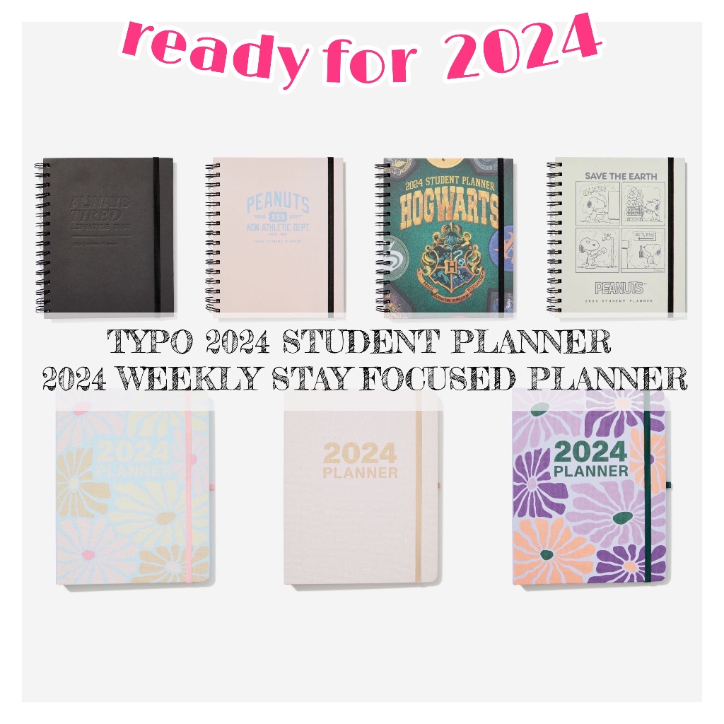 TYPO Planner / Hard Cover Student Planner 2024 / Weekly Stay Focused ...