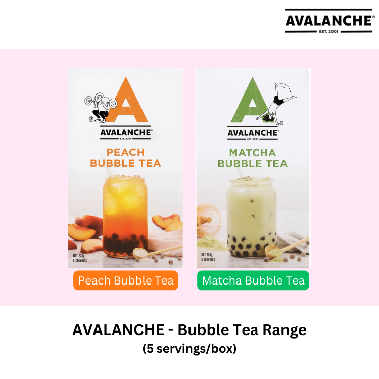 Avalanche Bubble Tea Range Peach / Matcha Bubble Tea (5 servings/box