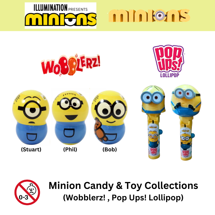 Minions Collections (Candy and Toy - Wobblerz! , Pop Ups! Lollipop ...