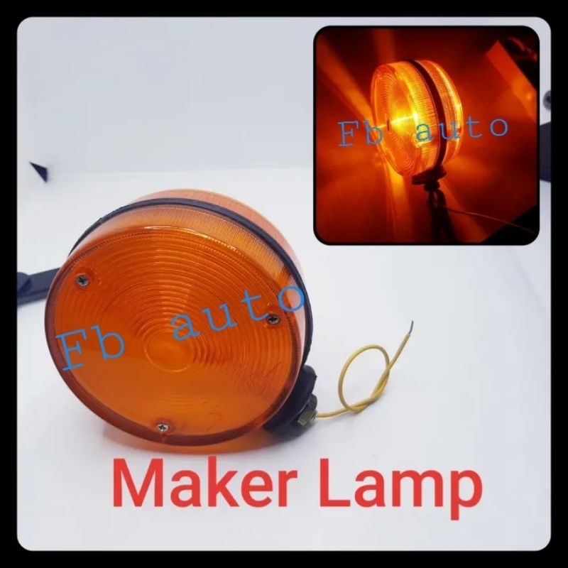 1518 Trailer Truck Lorry Lollipop Earring Amber Mirror Side Maker Lamp