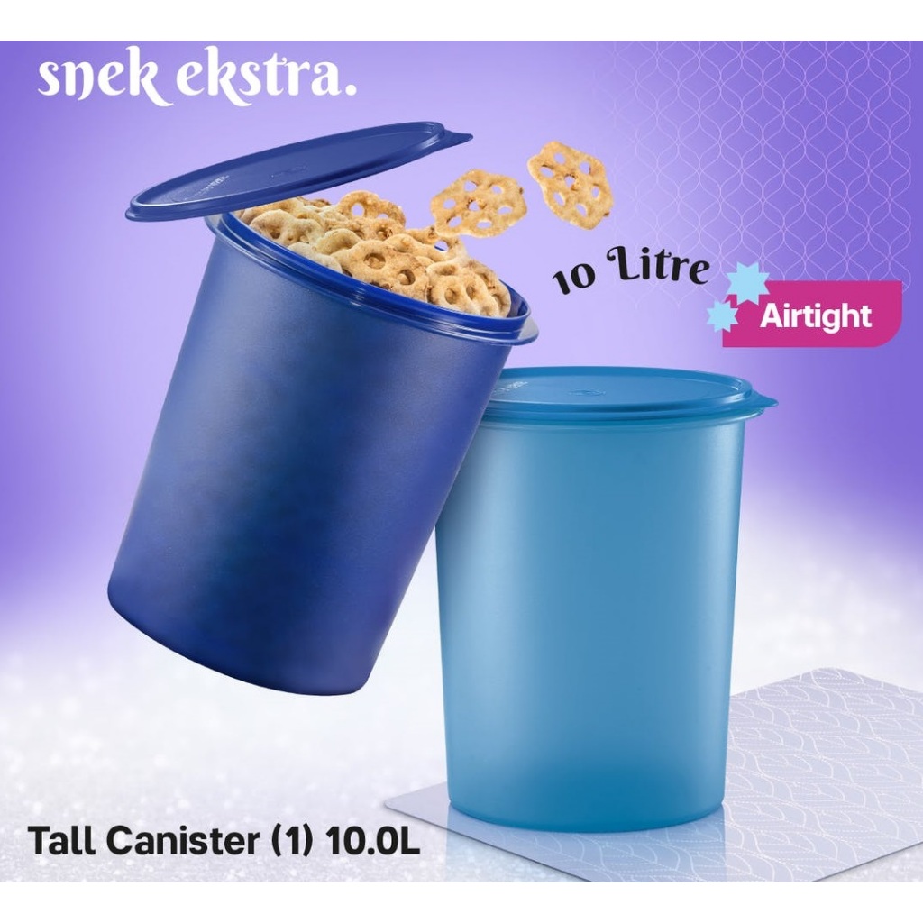 Tupperware Air Tight Container One Touch / Tall Canister 10L Dark ...