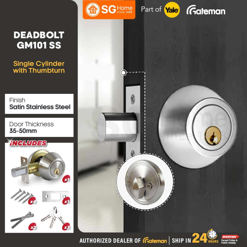 Gateman GM101 Deadbolt Single Cylinder Korea With Thumbturn Lock Door ...