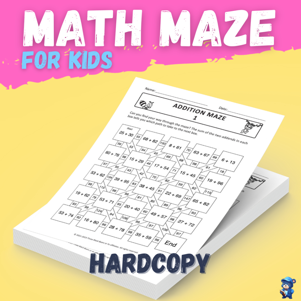 [Hardcopy] Mathematics Maze Worksheets for Kids Addition, Subtraction ...