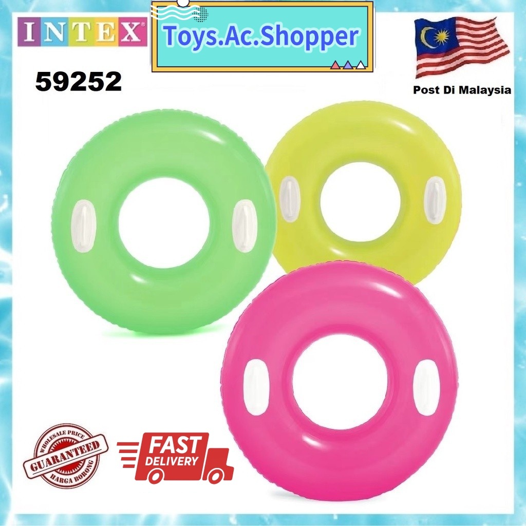 59258 INTEX PELAMPUNG Inflatable HI-GLOSS TUBES Round Pool Buoy Swim ...