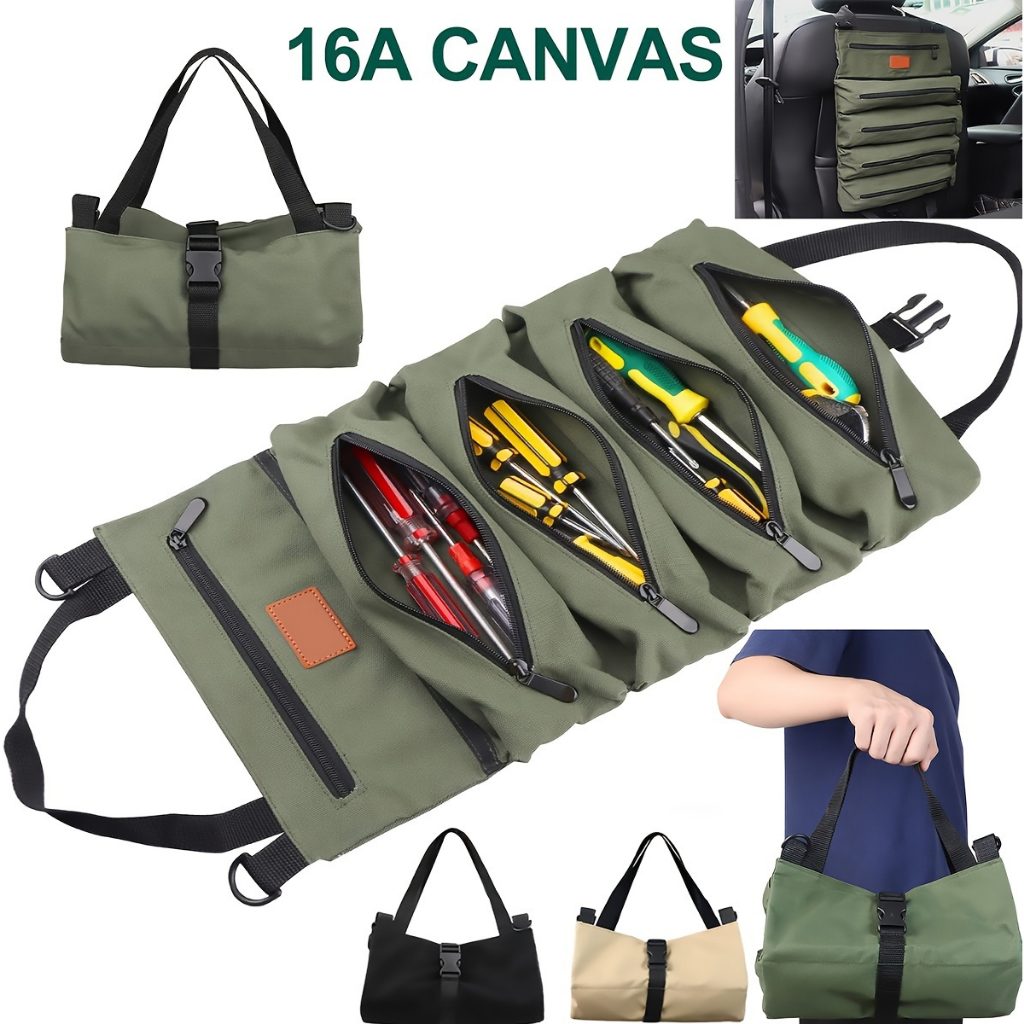 Multi-Purpose Roll Up Tool Bag, Wrench Roll ,Canvas Tool Organizer ...