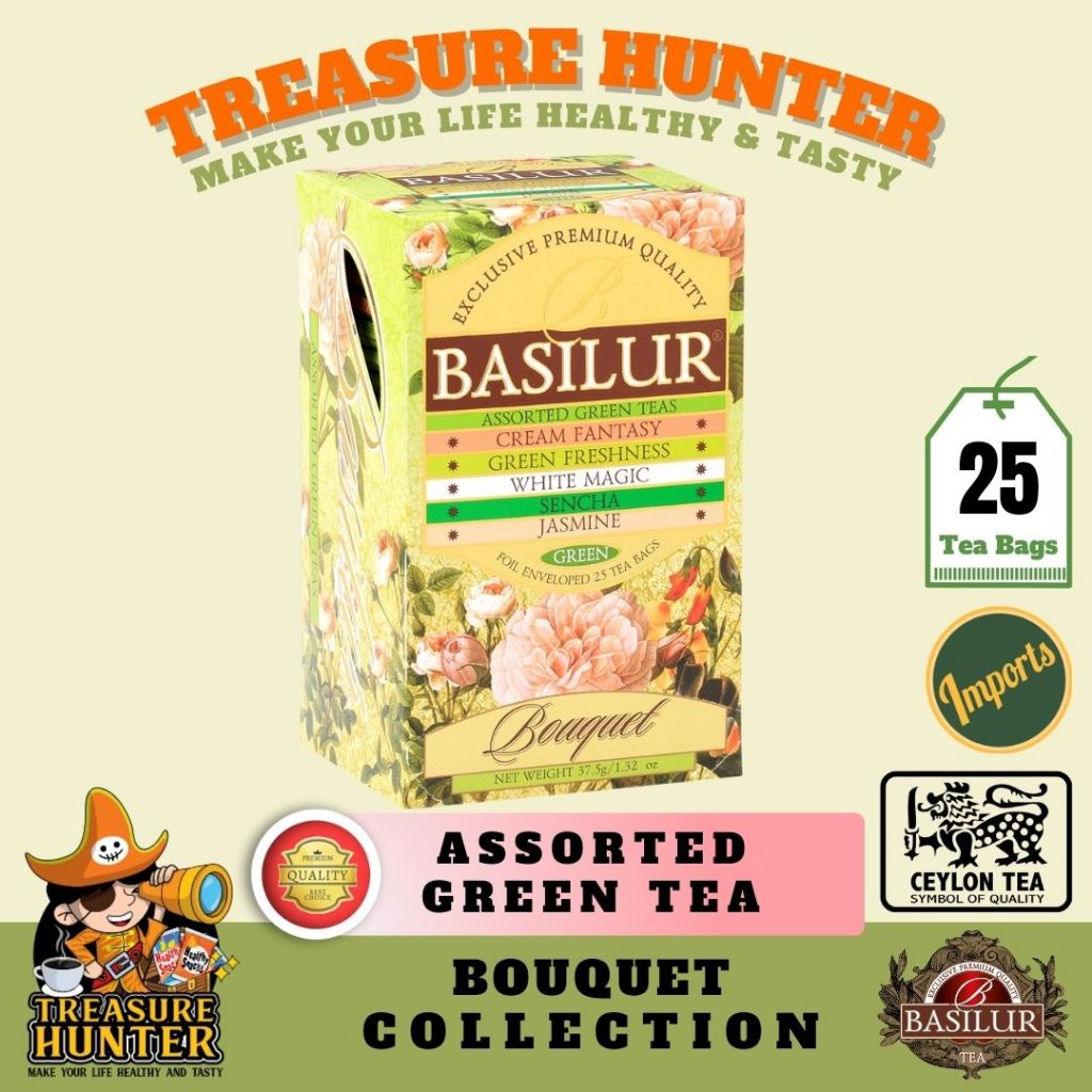 Basilur Bouquest Collection Assorted Ceylon Tea 25E Individual Foil ...