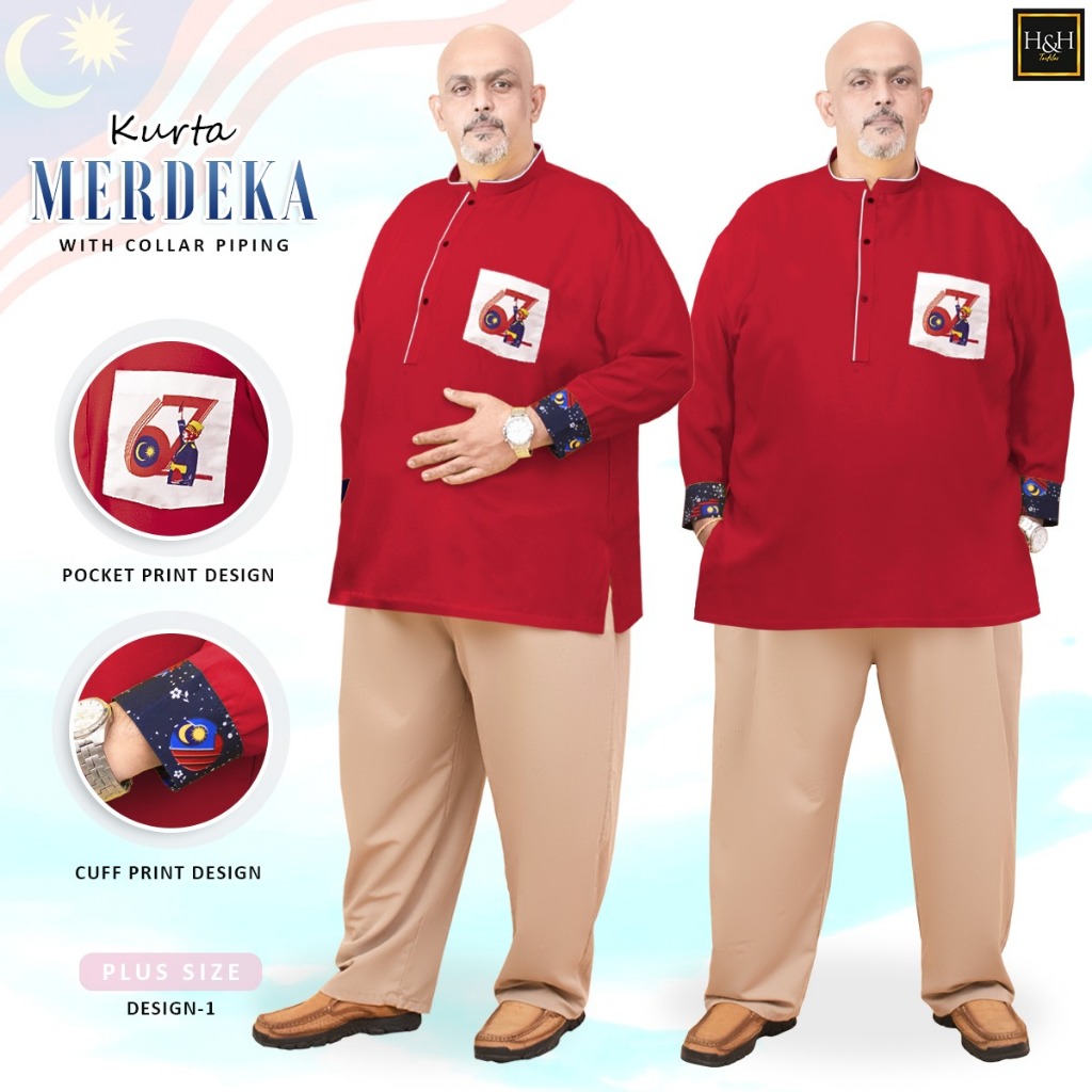 Merdeka 2024 Special Edition Plus Size Merdeka 2024 Elegant Kurta for ...