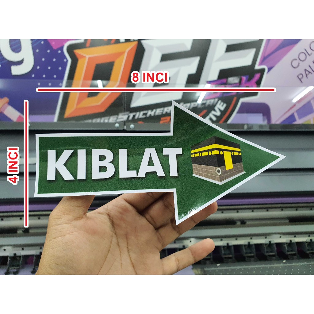 Qibla Direction Sticker/ Waterproof Pvc Sticker/Glossy Laminate