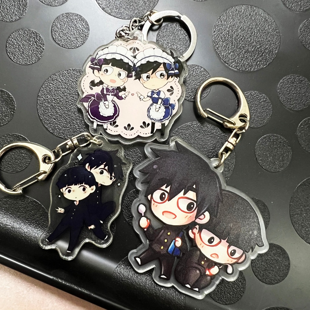 Mob Psycho - 3 ACRYLIC KEYCHAINS SET (Shigeo Kageyama & Ritsu Kageyama ...