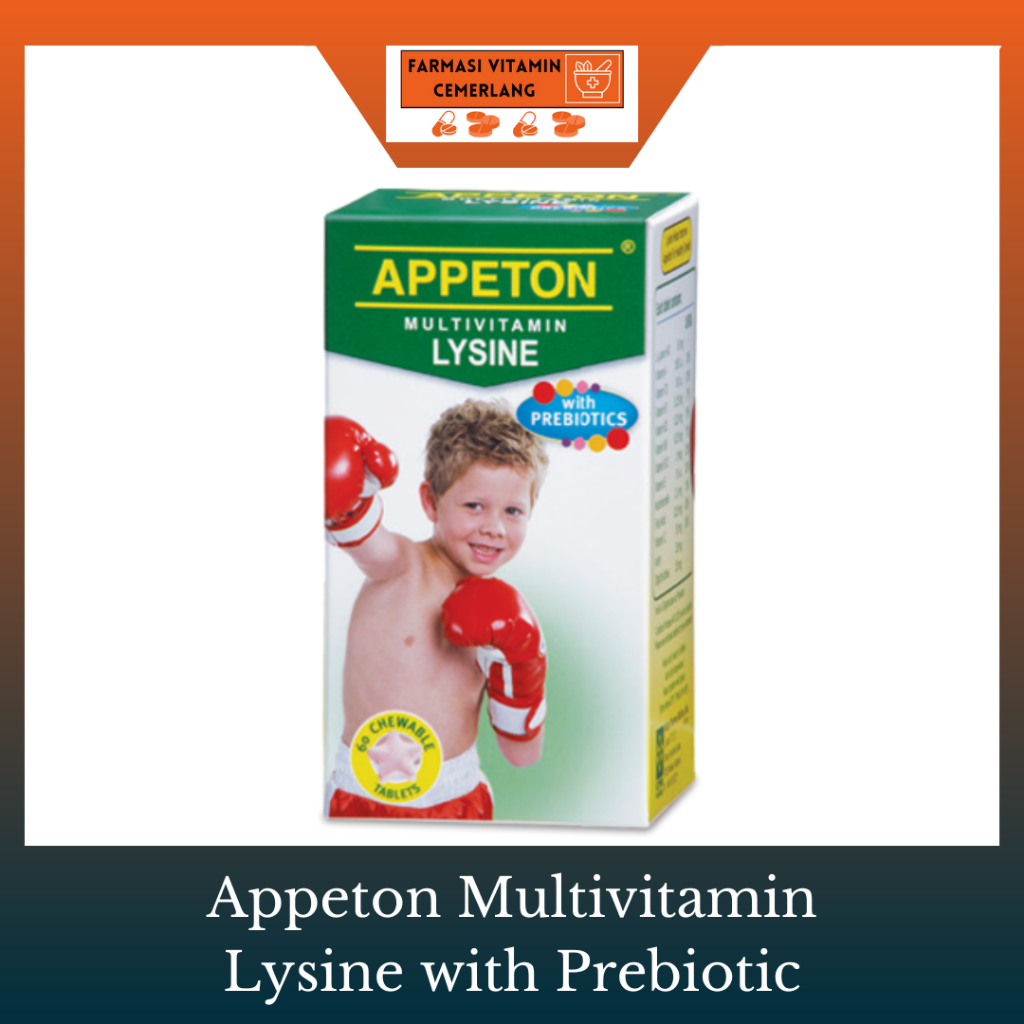 Appeton Multivitamin + Lysine with Prebiotic 60 Chewable Tablet