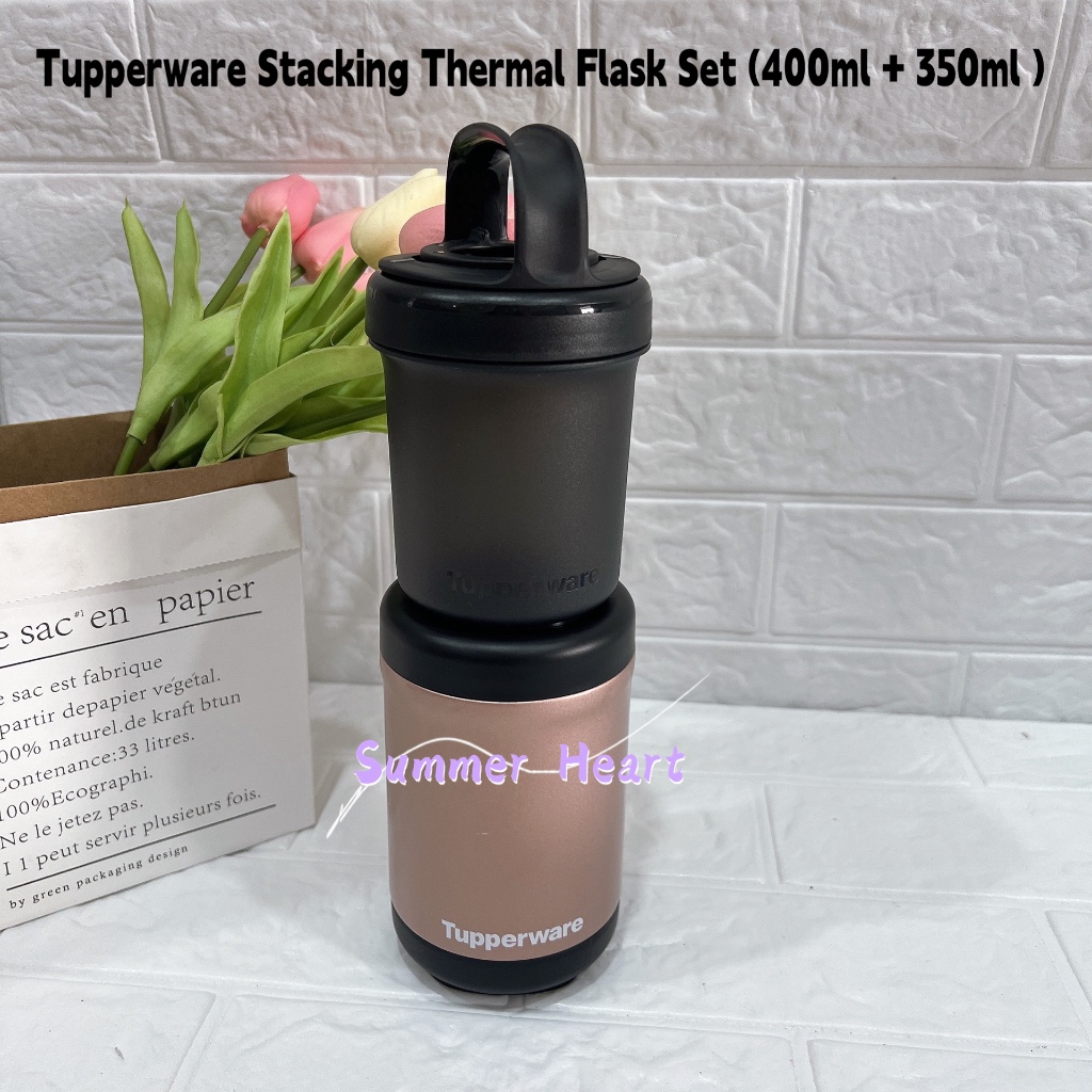 Tupperware Stacking Thermal Flask Set (400ml + 350ml) | Shopee Philippines