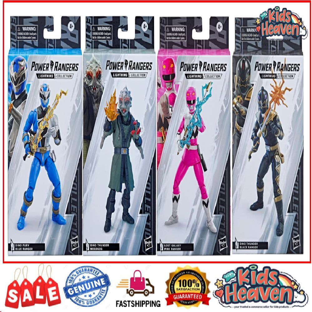 Power Rangers Lightning Collection Dino Black Ranger / Pink Ranger ...