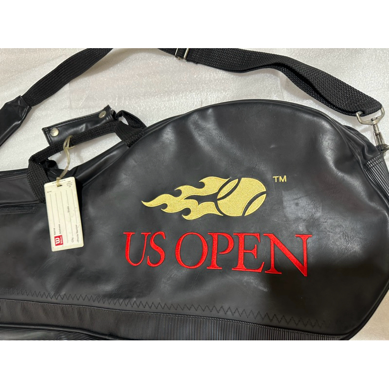 U.s. open Wilson leather fully embroidered tennis racket travel offers bag