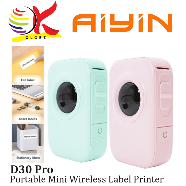AIYIN D30 PRO PORTABLE MINI THERMAL LABEL PRINTER LABEL MAKER STICKER