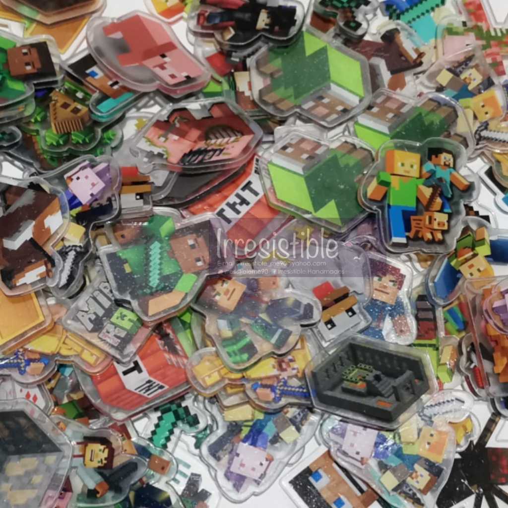 4cm Minecraft Cartoon Game Acrylic DIY for Keychain or other DIY ...