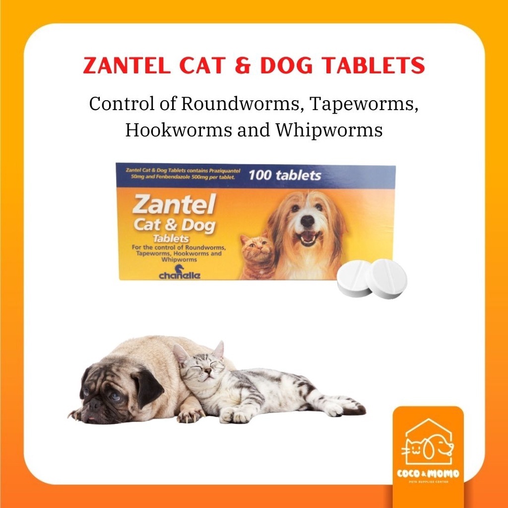 Zantel Deworm Tablets Cats&Dogs/Medicine Worms Cat&Dog Praziquantel