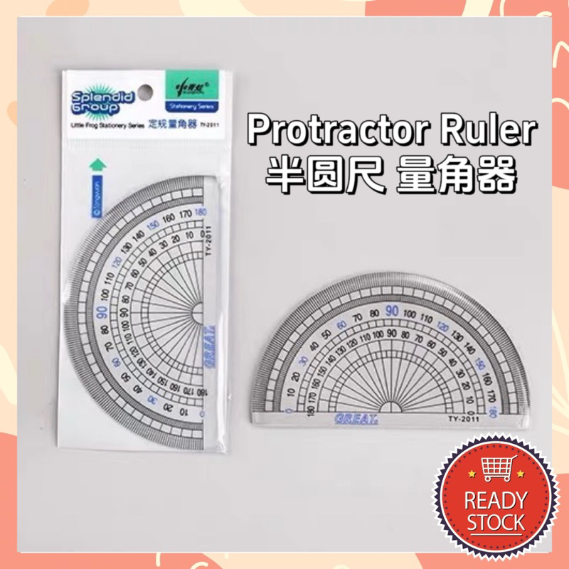 Transparent Protractor Ruler Semi Circle 180degree 量角器半圆尺 数学测量 | Shopee ...