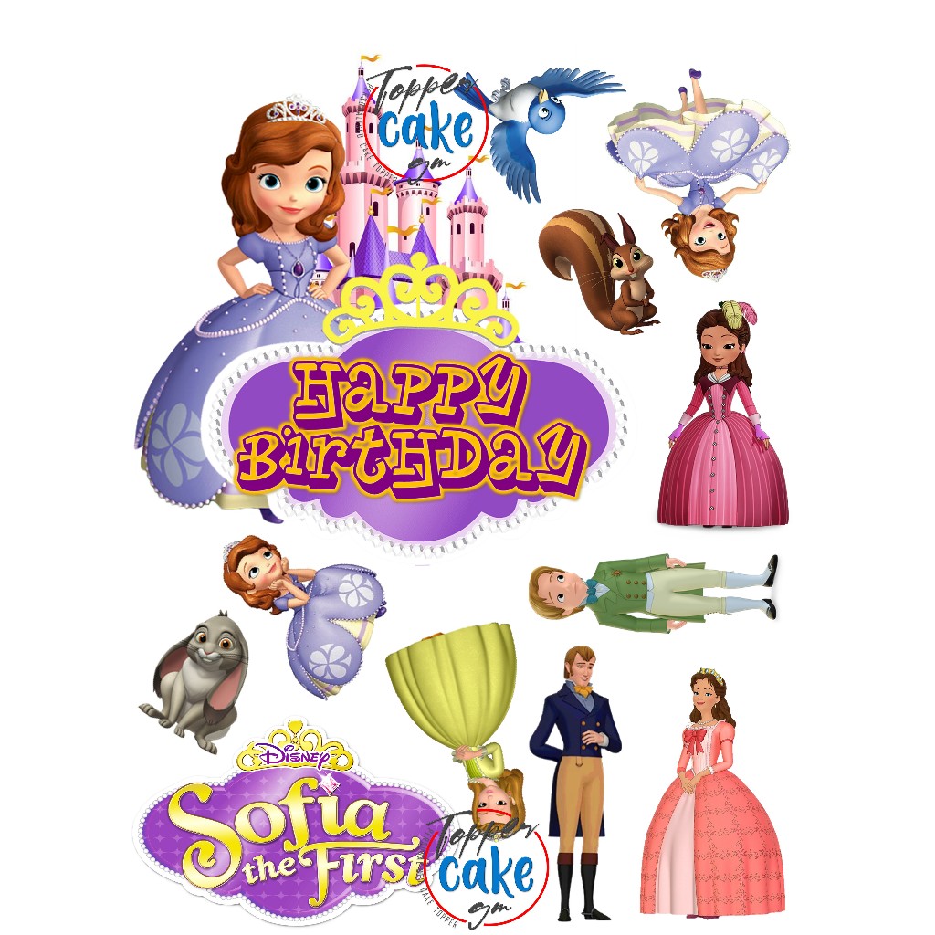 Happy Birthday Topper Cake SOFIA THE FIRST (CUSTOM NAME) | Shopee ...