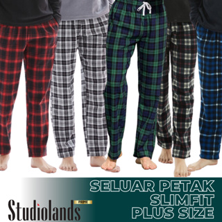 Men's Classic Plaid Casual Comfy Pants, Trendy Letter And Graphic Print  Loose Stretchy Home Pajamas Bottom With Pockets