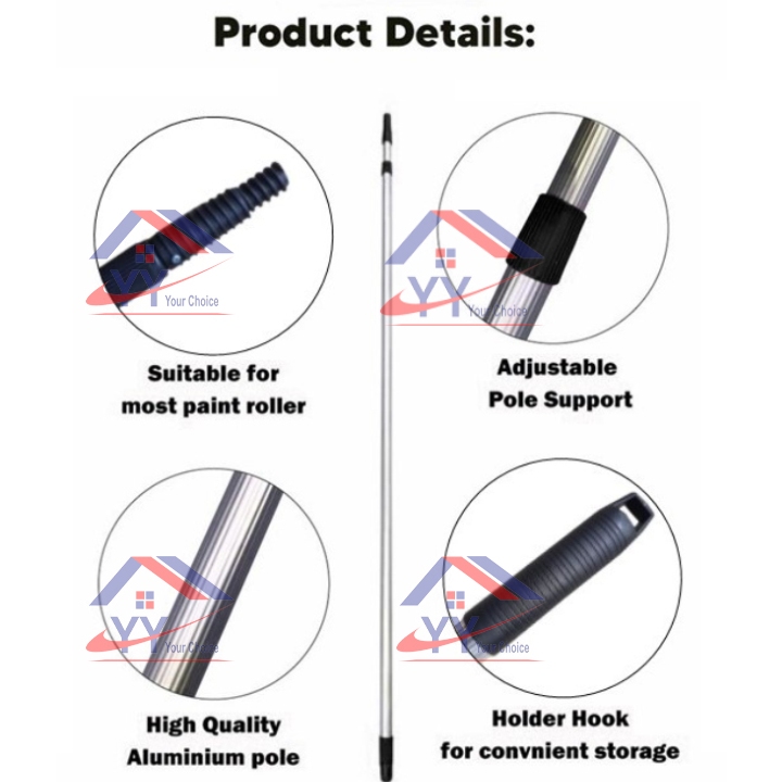 Adjustable Telescopic Aluminium Extension Pole 4M Paint Roller Rod ...