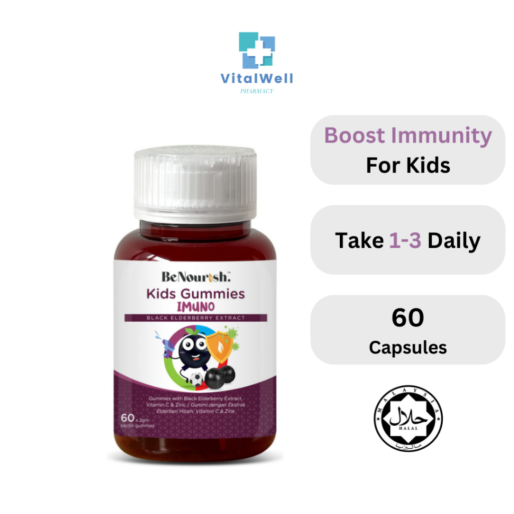 BeNourish Kids Gummies Imuno 60 Capsules Immunity Booster , High ...