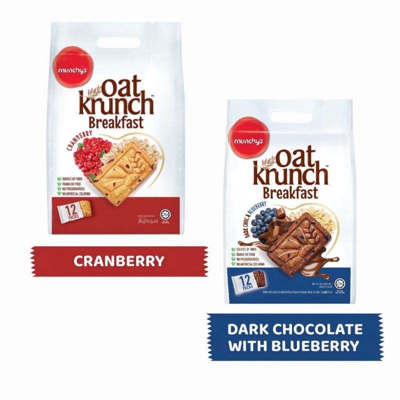 Munchy's Oat Krunch Breakfast Cranberry / Dark Chocolate & Blueberry ...